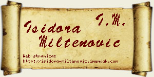 Isidora Miltenović vizit kartica
